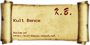 Kult Bence névjegykártya